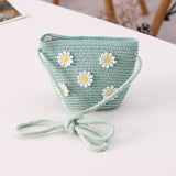 Baby Girl Fashion Casual Solid Straw Shoulder Bags Backpack Accessories Kids Children Cute Round Messenger Candy Color Small Bag