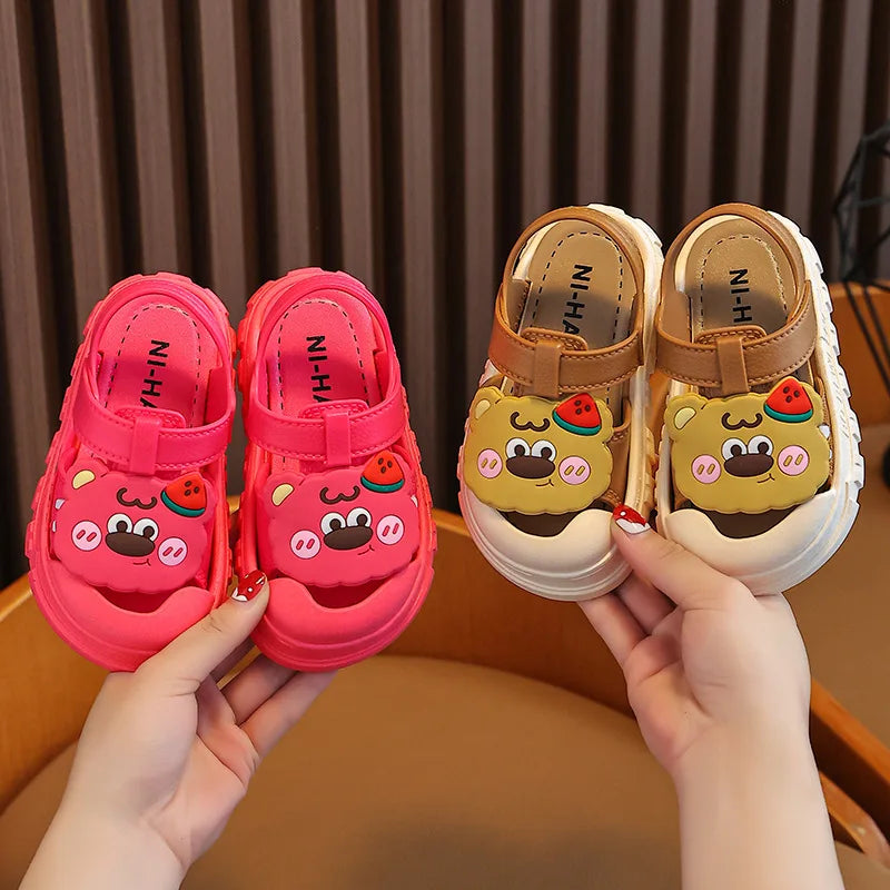 Baby Girls Shoes Hole Sandals 2023 New Children‘s Shoes Beach Indoor Cute Non-slip Soft Bottom Boys Sandals Kids Sandals