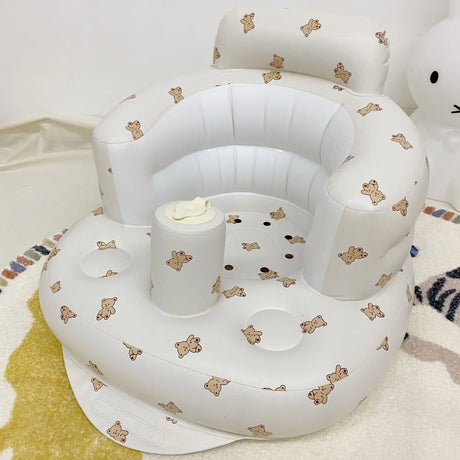 Baby Inflatable PVC Sofa Chair Cartoon Bear Floral Portable Bath Swimming Pool Children Seat for Travel Ride-ons Pool Toys