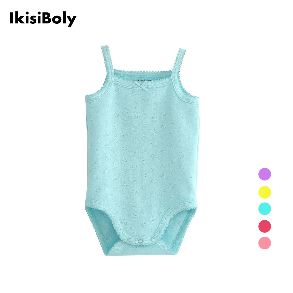 Baby One-Pieces Bodysuits for Newborn Girls Kids Cotton Sleeveless Rompers Toddlers Summer Playsuits White Clothes Outfit 2023