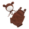 Baby Photoshoot Props Costume Set Jumpsuit & Bear Ear Hat Newborn Photo Props Photography Clothes Photosudio Accessories