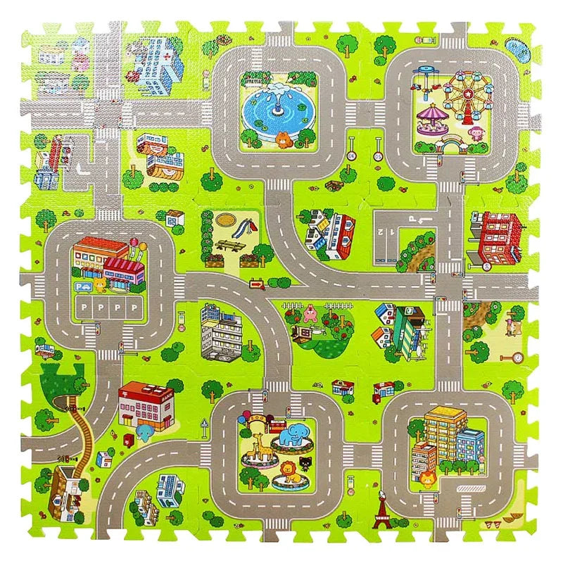 Baby Play Mat 9pcs/lot Kids Carpet Playmat Children Rug Soft Floor Toys Road Traffic Soft Floor Home Decor EVA Kids Foam Puzzles