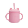 Baby Silicone Cups Baby Learning Drinking Straw Cup Food Grade Children Non-slip with Handle Feeding Water Cup BPA Free