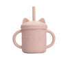 Baby Silicone Cups Baby Learning Drinking Straw Cup Food Grade Children Non-slip with Handle Feeding Water Cup BPA Free