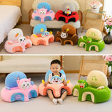 Baby Sitting Chair Cover Plush Chair Cute Animal Shaped Plush Sofa Case Infants Learning Support Seat Cushion (Only Chair Cover)