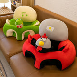 Baby Sitting Chair Cover Plush Chair Cute Animal Shaped Plush Sofa Case Infants Learning Support Seat Cushion (Only Chair Cover)