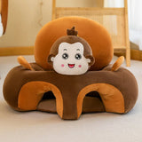 Baby Sitting Chair Cover Plush Chair Cute Animal Shaped Plush Sofa Case Infants Learning Support Seat Cushion (Only Chair Cover)