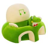 Baby Sitting Chair Cover Plush Chair Cute Animal Shaped Plush Sofa Case Infants Learning Support Seat Cushion (Only Chair Cover)