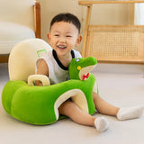 Baby Sitting Chair Cover Plush Chair Cute Animal Shaped Plush Sofa Case Infants Learning Support Seat Cushion (Only Chair Cover)