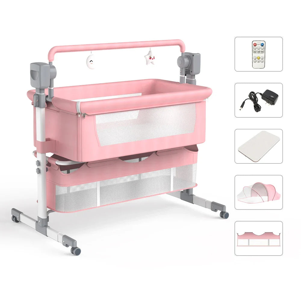 Baby Sleeping Bed Electric Cradle Rocking Bed Newborn Co-sleeper Baby Bedside Bed Sleeping Bassinet