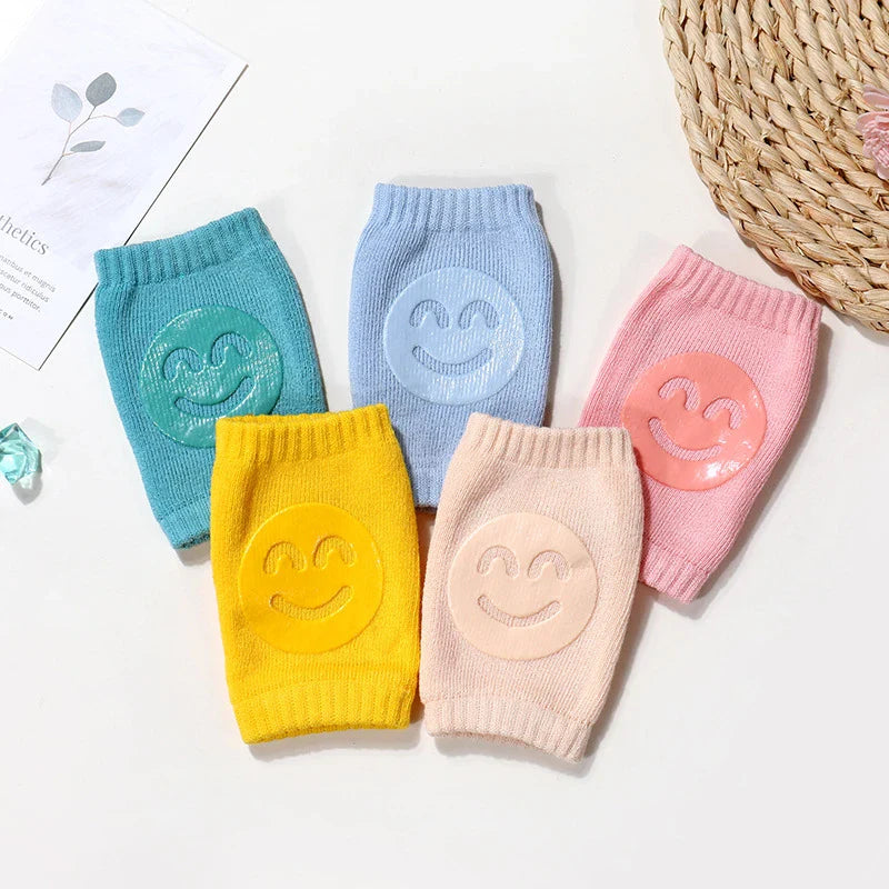 Baby Socks Elbow Pads Toddler Crawling Knee Pads Children's Knee Pads Smiling Knee Pads Anti-Slip Safety Baby Kneepad