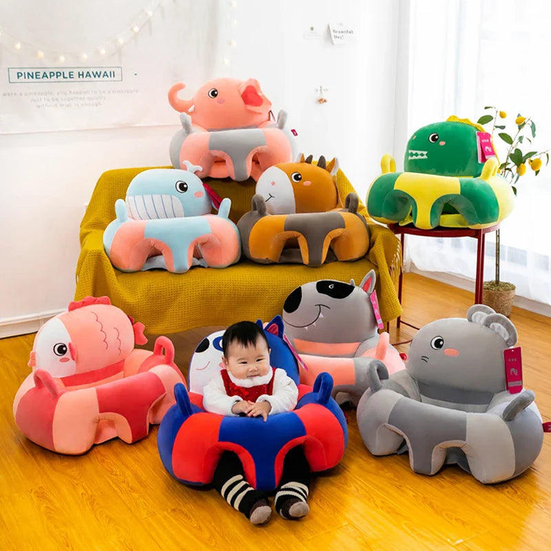 Baby Sofa Support Seat Cover Plush Chair Learning To Sit Comfortable Cartoon Toddler Nest Puff ChairToy Baby Floor Plush Lounger