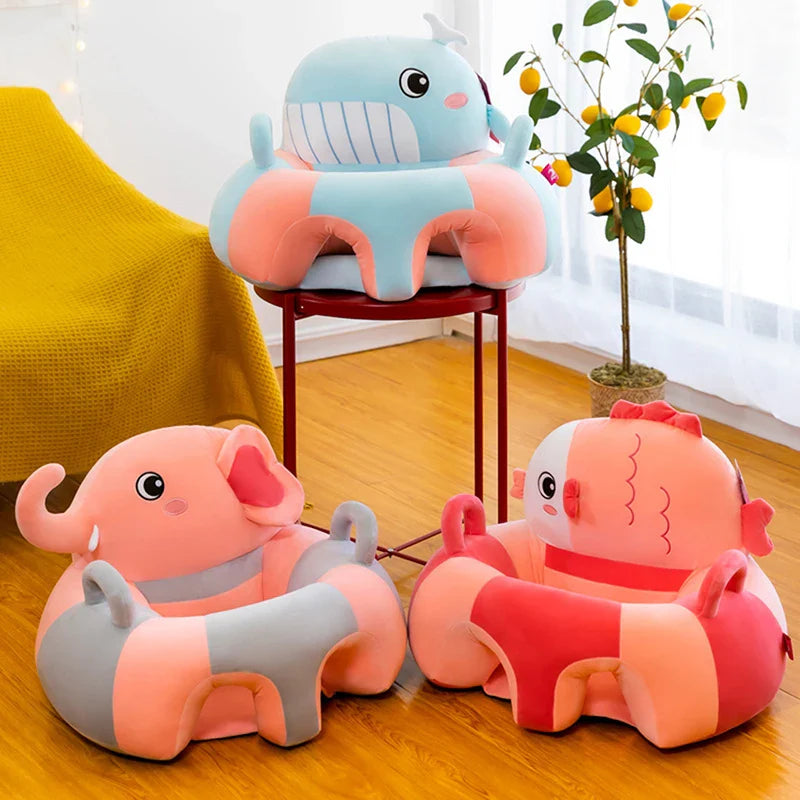 Baby Sofa Support Seat Cover Plush Chair Learning To Sit Comfortable Cartoon Toddler Nest Puff ChairToy Baby Floor Plush Lounger