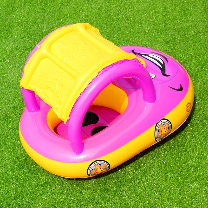 Baby Swim Ring Sunshade Steering Wheel Floating Summer Kids Infant Seat Safety Swimming Trainer Pool Inflatable Swim Float Rings