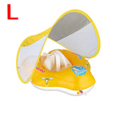 Baby Swimming Float With Sun Canopy Inflatable Infant Floating Swim Kids Swim Pool Accessories Circle Bathing Summer