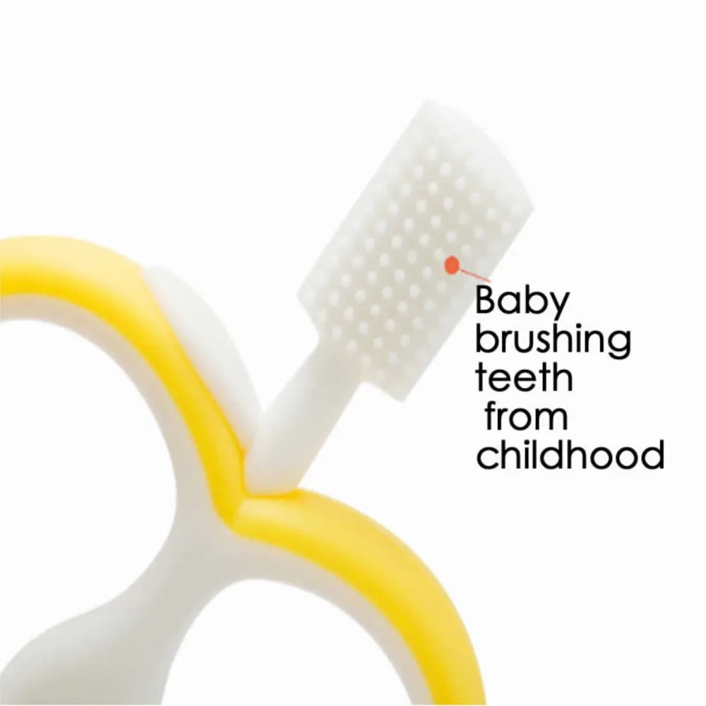 Baby Teether Safety Silicone Teethers Btoddler Kids Chew Tooth Toys Baby Dental Care Toothbrush Training Baby glue maternal