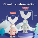 Baby Toothbrush Astronaut Handle Children 360 Degree U-shaped Brush Silicone Teethers Kids Teeth Oral Care Cleaning Baby Goods