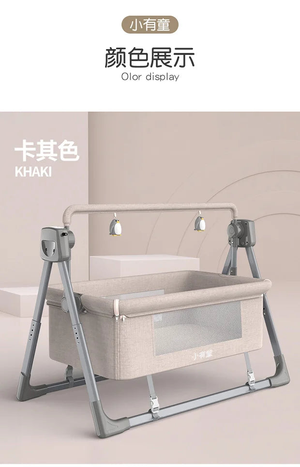 Baby bed rocking bed baby crib electric cradle Portable foldable crib travel crib newborn baby smart coax baby sleeping basket