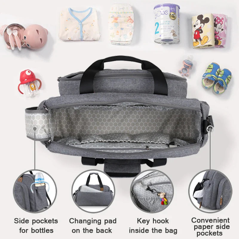 Baby crib multifunctional portable foldable diaper bag mother travel bag baby cradle outdoor diaper changing mat