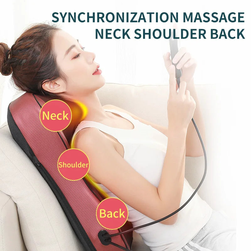 Back Waist Cervical Spine Multifunctional Full Body Neck Shoulder Electric Massage Cushion Household Kneading Shiatsu Massager