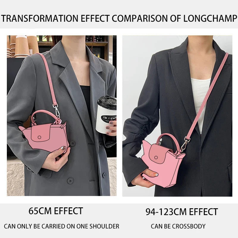 Bag Strap For Longchamp Mini Bag Shoulder Strap Bag Free Punching Modification Bag Belt Accessories 95-124CM/65CM