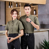 Bakery Work Wear Coffe Shop Waitress Unfiorm Short Sleeve Hotel Uniforms Food Service Workwear Cook Clothing Staff Overalls