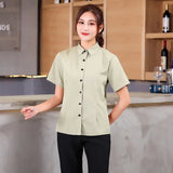 Bakery Work Wear Coffe Shop Waitress Unfiorm Short Sleeve Hotel Uniforms Food Service Workwear Cook Clothing Staff Overalls