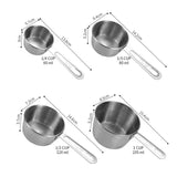 Bakeware 4pcs/Set Stainless Steel Measuring Spoons Coffee Powder Spoon Flour Measuring Cup Kitchen Scale Pastry Baking Tools