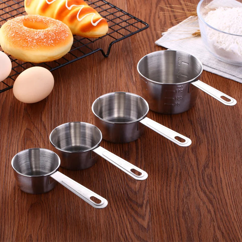 Bakeware 4pcs/Set Stainless Steel Measuring Spoons Coffee Powder Spoon Flour Measuring Cup Kitchen Scale Pastry Baking Tools