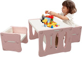 BanaSuper Kid's Table and 2 Chairs Set Plastic Activity Table for Toddlers Children Desk Ideal for Arts & Crafts Snack Time