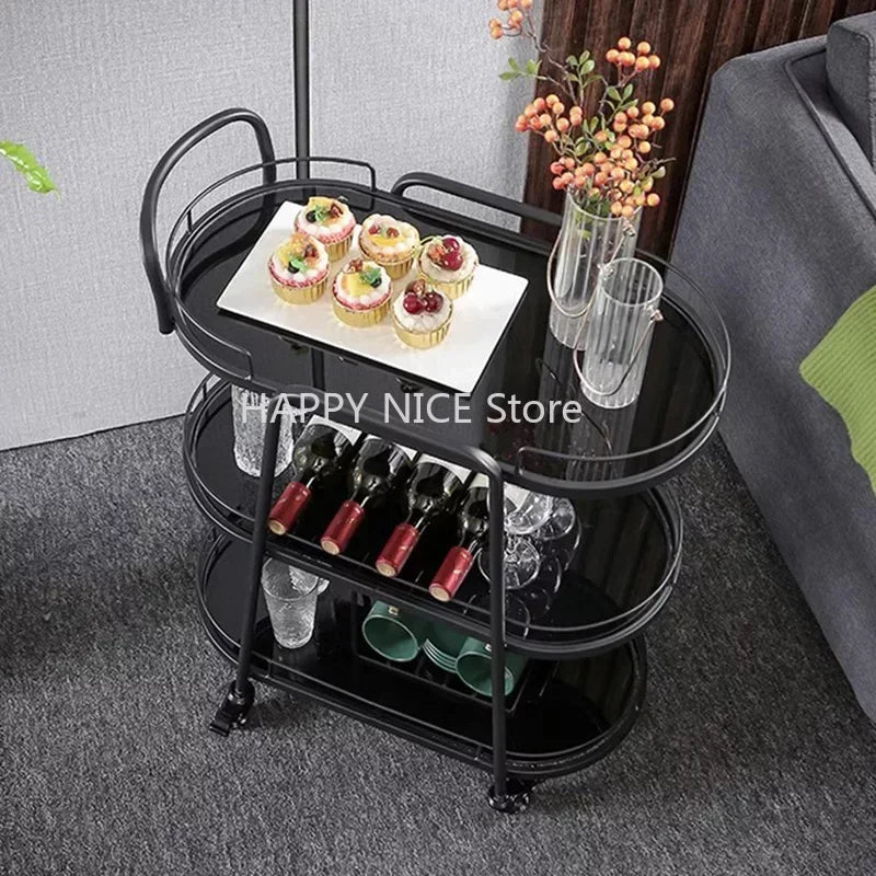 Bar Cart Trolley Organizer 3 Tier Rolling Beach Tea Utility Kitchen Island Shopping Stair Climbing Archivadores Dining Room Sets