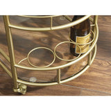 Bar Cart with Matte Gold Metal Finish, 2-Tiers Trolley Cart  Rolling Cart  Kitchen Island Table Meuble De Rangement Cuisine