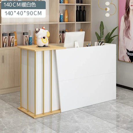 Bar Counter Reception Desk Wood Display Cabinet Beauty Salon Reception Desk Commercial Office Escritorios De Oficina Furniture