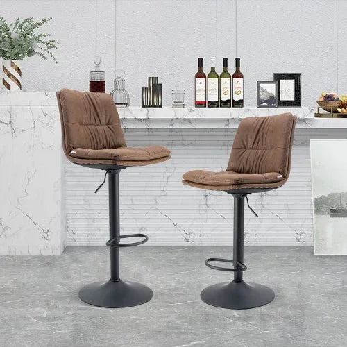 Bar Stools High PU Leather Bar Stool High Bench Lift Height Dining Chair Adjusted Swivel Leisure Kitchen Backrest Furniture