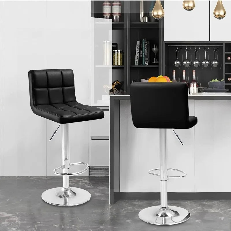 Bar Stools Modern PU Leather Height Adjustable Swivel Barstools Armless Kitchen Counter Bar Chairs Hydraulic Island Bar Stools