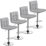 Bar Stools Set of 4 - Modern Adjustable Kitchen Island Chairs Counter Height Barstools Swivel PU Leather Chair 30 inches