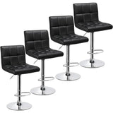 Bar Stools Set of 4 - Modern Adjustable Kitchen Island Chairs Counter Height Barstools Swivel PU Leather Chair 30 inches