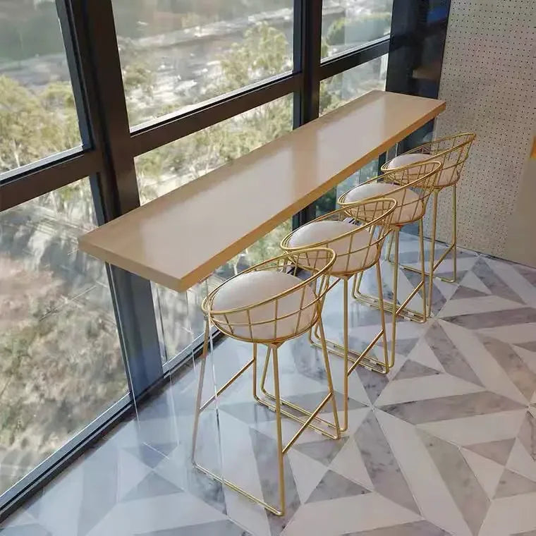 Bar Table Balcony Acrylic Suspension Table Bar Against The Wall Balcony Bar Casual High Table and Chair Combination