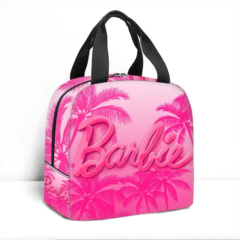 Barbie Women's Lunch Bag Student Movie Peripheral Fashion Print Portable Aluminum Foil Insulated Refrigerated Lunch Box Bag