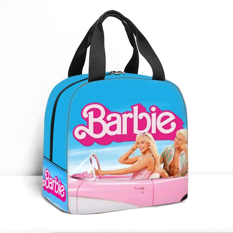 Barbie Women's Lunch Bag Student Movie Peripheral Fashion Print Portable Aluminum Foil Insulated Refrigerated Lunch Box Bag