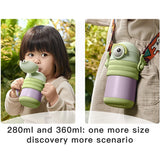 Bc Babycare 280/360ml 316L Stainless Steel Vacuum Water Cup Hot Cold Water Thermos Mug Leak-proof Cute Baby Straw Insulated Cups