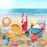 Beach Toys For Kids 5-17pcs Baby Beach Game Toys Children Sandbox Set Kit Summer Toys for Beach Play Sand Water Game Play Cart