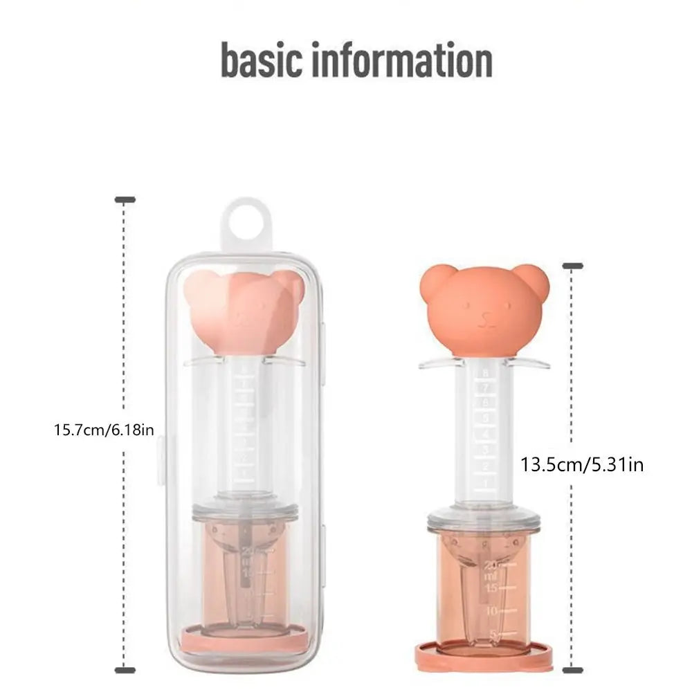 Bear Cartoon Utensils Feeding Bottle Clean Brush Baby Medicine Feeder Milk Bottle Medicator Dropper Feeding Nipple Pacifier