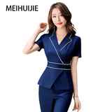 Beauty Salon estheticienne Spa Uniform Massage Work Clothes Foot Therapist Work Gowns for Women Blue Beautician Uniform Suit