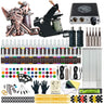 Beginner Complete Tattoo Kit Machines Gun Black Ink Set Power Supply Grips Body Art Tools Set Permanent Makeup Tattoo set