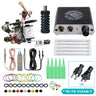 Beginner Complete Tattoo Kit Machines Gun Black Ink Set Power Supply Grips Body Art Tools Set Permanent Makeup Tattoo set