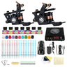 Beginner Complete Tattoo Kit Machines Gun Black Ink Set Power Supply Grips Body Art Tools Set Permanent Makeup Tattoo set