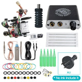 Beginner Complete Tattoo Kit Machines Gun Black Ink Set Power Supply Grips Body Art Tools Set Permanent Makeup Tattoo set