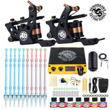 Beginner Complete Tattoo Kit Machines Gun Black Ink Set Power Supply Grips Body Art Tools Set Permanent Makeup Tattoo set