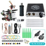 Beginner Complete Tattoo Kit Machines Gun Black Ink Set Power Supply Grips Body Art Tools Set Permanent Makeup Tattoo set